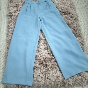 Express Sky Blue Wide-Leg high rise Pants